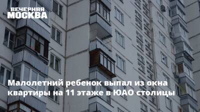 Малолетний ребенок выпал из окна квартиры на 11 этаже в ЮАО столицы - vm.ru - Москва