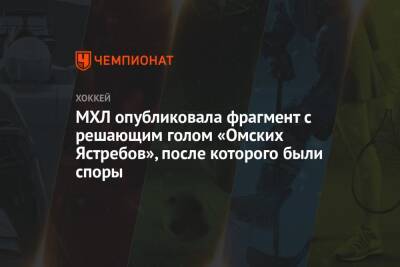 МХЛ опубликовала фрагмент с решающим голом «Омских Ястребов», после которого были споры