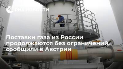 Поставки газа из России в Австрию продолжаются без ограничений, ПГХ заполнены на 13%