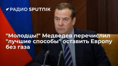 Зампред Совбеза Медведев саркастично назвал санкции Европы лучшими способами остаться без газа