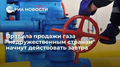 Путин: правила продажи газа "недружественным странам" начнут действовать с 1 апреля