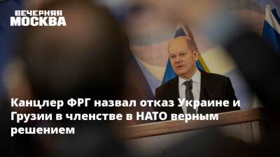 Канцлер ФРГ назвал отказ Украине и Грузии в членстве в НАТО верным решением