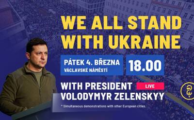 На митинге в центре Праги организуют телемост с президентом Украины