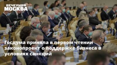 Госдума приняла в первом чтении законопроект о поддержке бизнеса в условиях санкций