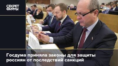 Госдума приняла законы для защиты россиян от последствий санкций