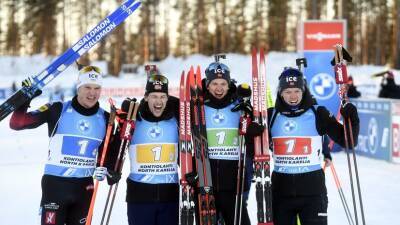 Норвежские биатлонисты выиграли эстафету на этапе КМ в Контиолахти