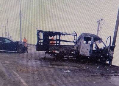 На трассе М6 в Ряжском районе после ДТП загорелась «Газель»