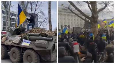 «Херсон – это Украина»: жители города восстали против оккупантов и угнали БТР