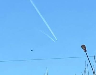 В небе над Петербургом заметили самолет в сопровождении истребителя