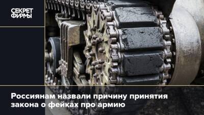 Россиянам назвали причину принятия закона о фейках про армию