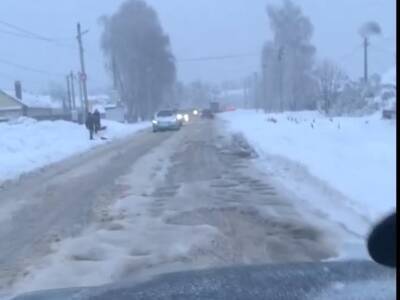 Под Воронежем дети не смогли попасть в школу из-за последствий обильного снегопада (ВИДЕО)