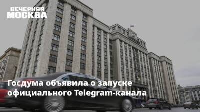 Госдума объявила о запуске официального Telegram-канала