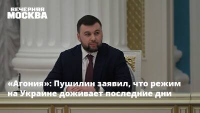 «Агония»: Пушилин заявил, что режим на Украине доживает последние дни