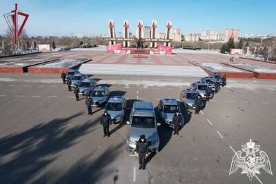 Букву V из машин выстроили росгвардейцы в Чите в поддержку операции на Украине