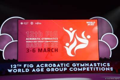 В рамках Всемирных соревнований по акробатической гимнастике в Баку определились финалисты среди женских пар
