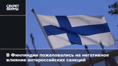 В Финляндии пожаловались на негативное влияние антироссийских санкций