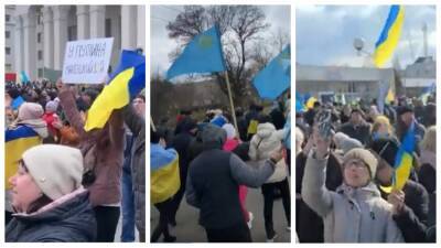 Украинцы и крымские татары поднялись против оккупантов РФ и передали послание Путину: видео