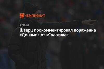 Шварц прокомментировал поражение «Динамо» от «Спартака»