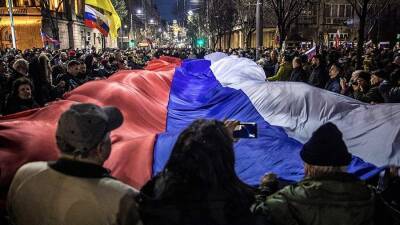 В Белграде снова прошел митинг в поддержку России и Донбасса