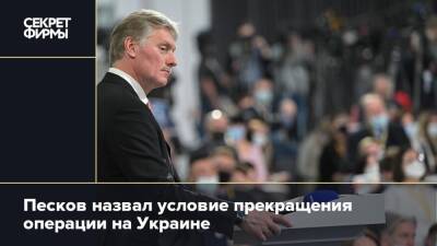 Песков назвал условие прекращения операции на Украине