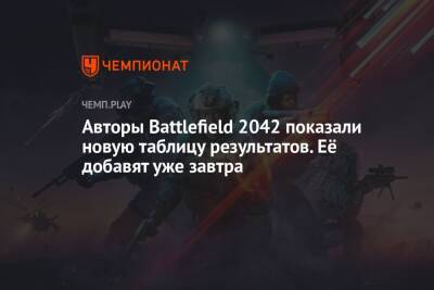 Авторы Battlefield 2042 показали новую таблицу результатов. Её добавят уже завтра