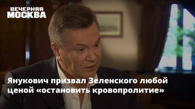 Янукович призвал Зеленского любой ценой «остановить кровопролитие»