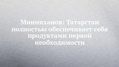 Минниханов: Татарстан полностью обеспечивает себя продуктами первой необходимости