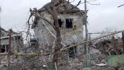 Корреспондент «Известий» показал разрушенное село Сопино под Мариуполем