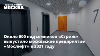 Около 600 подъемников «Стриж» выпустило московское предприятие «Мослифт» в 2021 году
