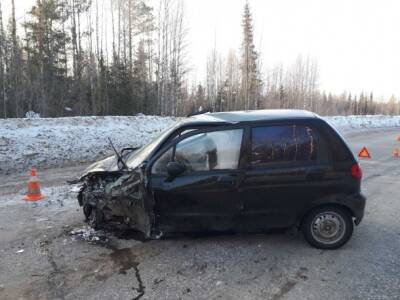 В Сосногорске пьяный водитель без прав разбил Matiz об минивэн