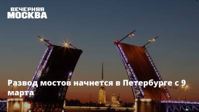 Развод мостов начнется в Петербурге с 9 марта