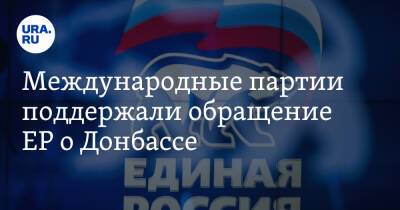 Международные партии поддержали обращение ЕР о Донбассе. Единороссы разоблачили планы Украины