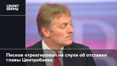 Песков отреагировал на слухи об отставке главы Центробанка