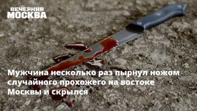 Мужчина несколько раз пырнул ножом случайного прохожего на востоке Москвы и скрылся