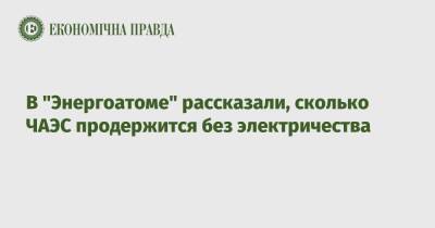 В "Энергоатоме" рассказали, сколько ЧАЭС продержится без электричества