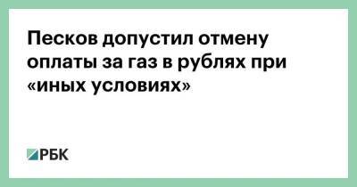 Песков допустил отмену оплаты за газ в рублях при «иных условиях»