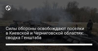 Силы обороны освобождают поселки в Киевской и Черниговской областях: сводка Генштаба