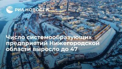 Число системообразующих предприятий Нижегородской области выросло с 28 до 47