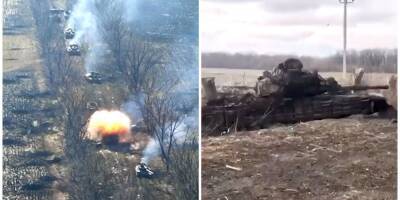 Украинская артиллерия разгромила на Донбассе колонну бронетехники РФ — видео