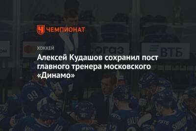Алексей Кудашов сохранил пост главного тренера московского «Динамо»