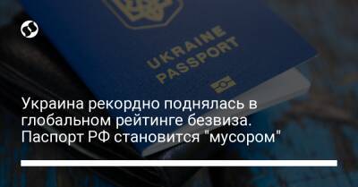 Украина рекордно поднялась в глобальном рейтинге безвиза. Паспорт РФ становится "мусором"