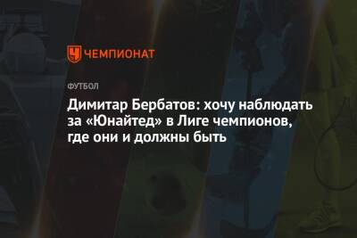 Димитар Бербатов: хочу наблюдать за «Юнайтед» в Лиге чемпионов, где они и должны быть