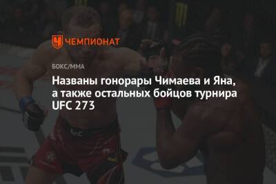 Названы гонорары Чимаева и Яна, а также остальных бойцов турнира UFC 273