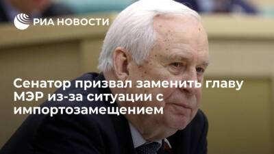 Сенатор Рыжков призвал заменить главу МЭР Решетникова из-за ситуации с импортозамещением