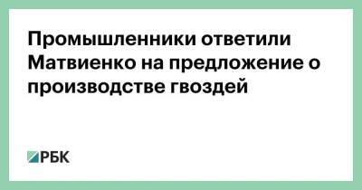 Промышленники ответили Матвиенко на предложение о производстве гвоздей