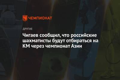 Чигаев сообщил, что российские шахматисты будут отбираться на КМ через чемпионат Азии