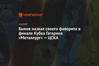 Быков назвал своего фаворита в финале Кубка Гагарина «Металлург» — ЦСКА