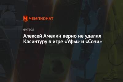 Алексей Амелин верно не удалил Касинтуру в игре «Уфы» и «Сочи»