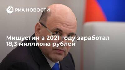 Премьер-министр Мишустин в 2021 году заработал 18,3 миллиона рублей