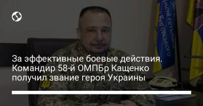 За эффективные боевые действия. Командир 58-й ОМПБр Кащенко получил звание героя Украины